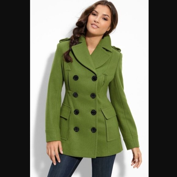 Miss Sixty Green Wool Blend Peacoat - Picture 1 of 9